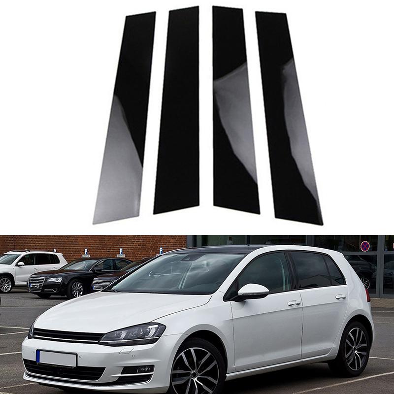 4Pcs Car Central Middle Column PC Window Trims Decoration B C Pillar Strip Car Good For VW Golf MK7 2013-2020