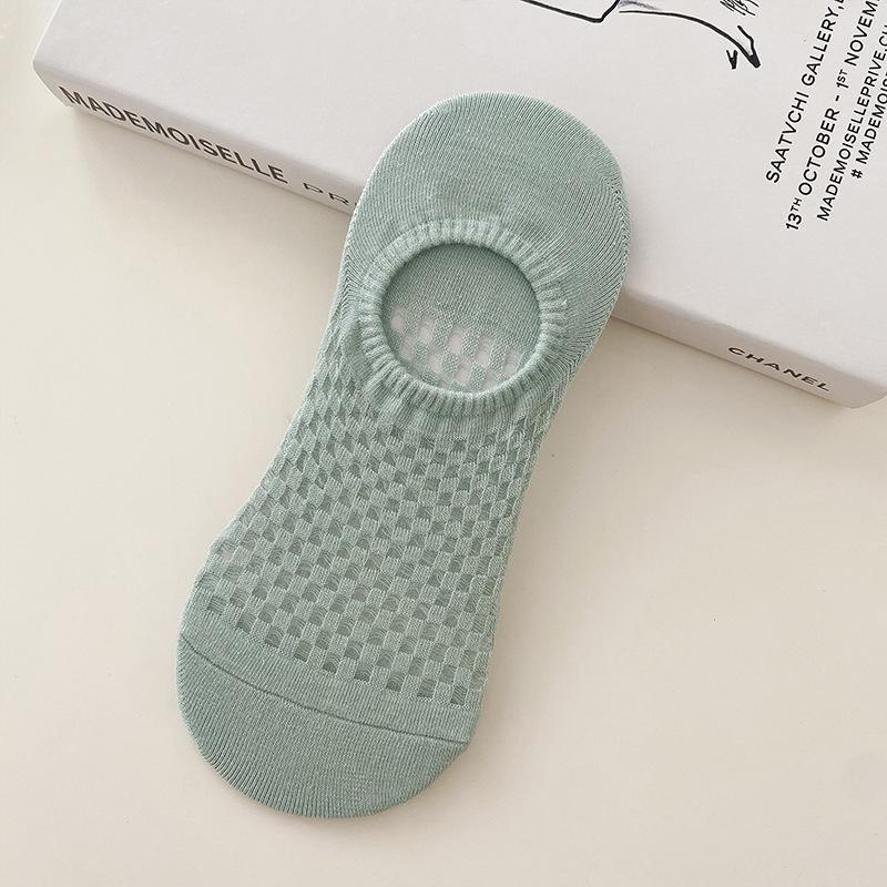 

Женские летние носки-лодочки, клетчатые однотонные невидимые носки, сетчатые носки для кондиционированного воздуха, дышащие тонкие хлопковые носки 1 pair циан