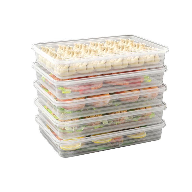 Dumpling Freezer Box: Large-Capacity, Food-Grade Storage Container with Lid for Fresh-Keeping and Quick-Freezing