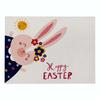 Easter meal mat, cartoon rabbit kitchen insulation coaster, heat-resistant cotton and linen Western style mat home decor
