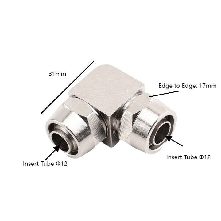3pcs quick connector kit nickel plated copper pipe fittings straight elbow and tee for easy and firm connection