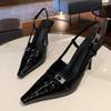 Open Toe Stiletto Sandals 2026 New Elegant and Fashion Women's Crocodile Strap High Heels