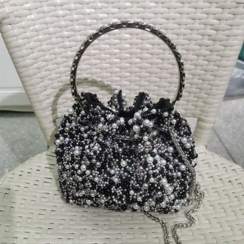 2026 Womens Crystal-Embellished Crossbody Bag Fringe Detail Small Square Shoulder No Top Handle