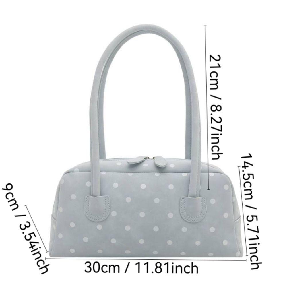 Fashion Large Capacity Shoulder Bags Zipper Polka Dot Bowling Bag Underarm Bags Women