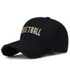Zhenyueqi Embroidered Distressed Curved Brim Baseball Cap