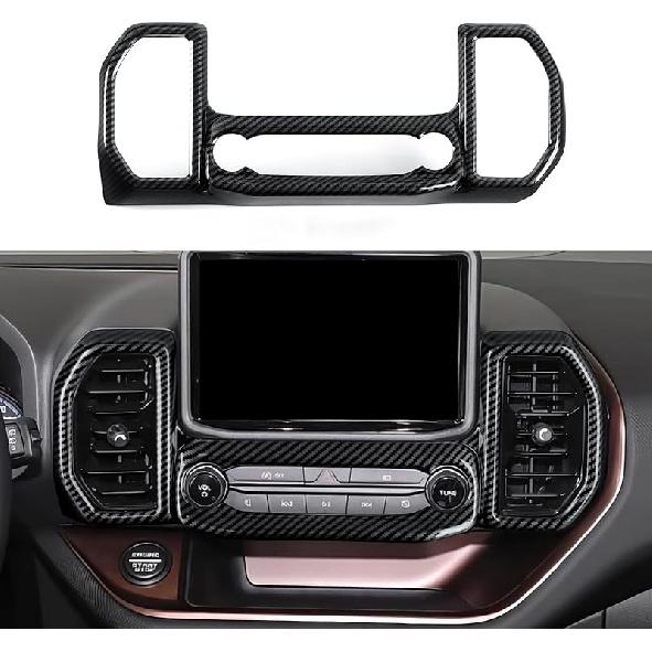 Car Carbon Fiber Center Console AC Switch Panel Sticker Decal Trim Cover Interior Decoration For Ford Bronco Sport    2024 2025 Accessories