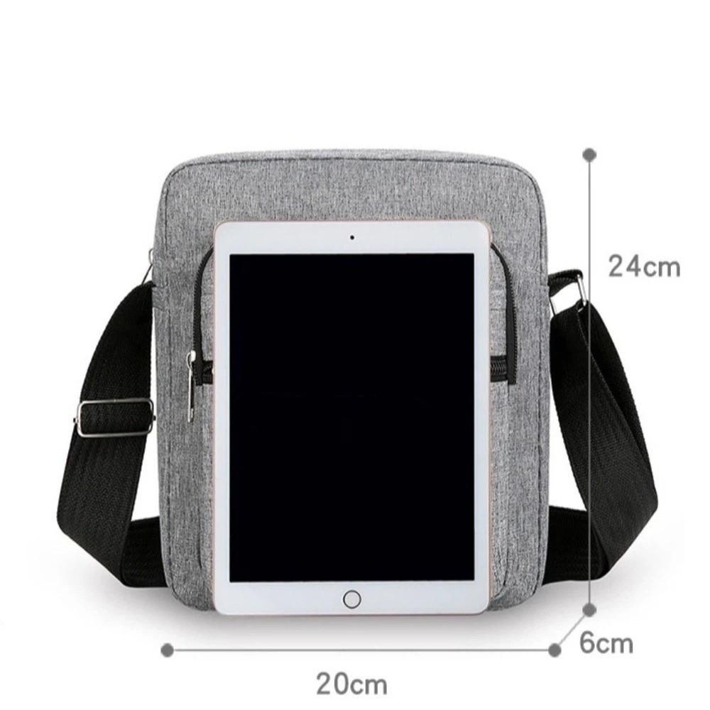 Casual Large Crossbody Bag Oxford Grey Messenger Satchel Shoulder Bag Men