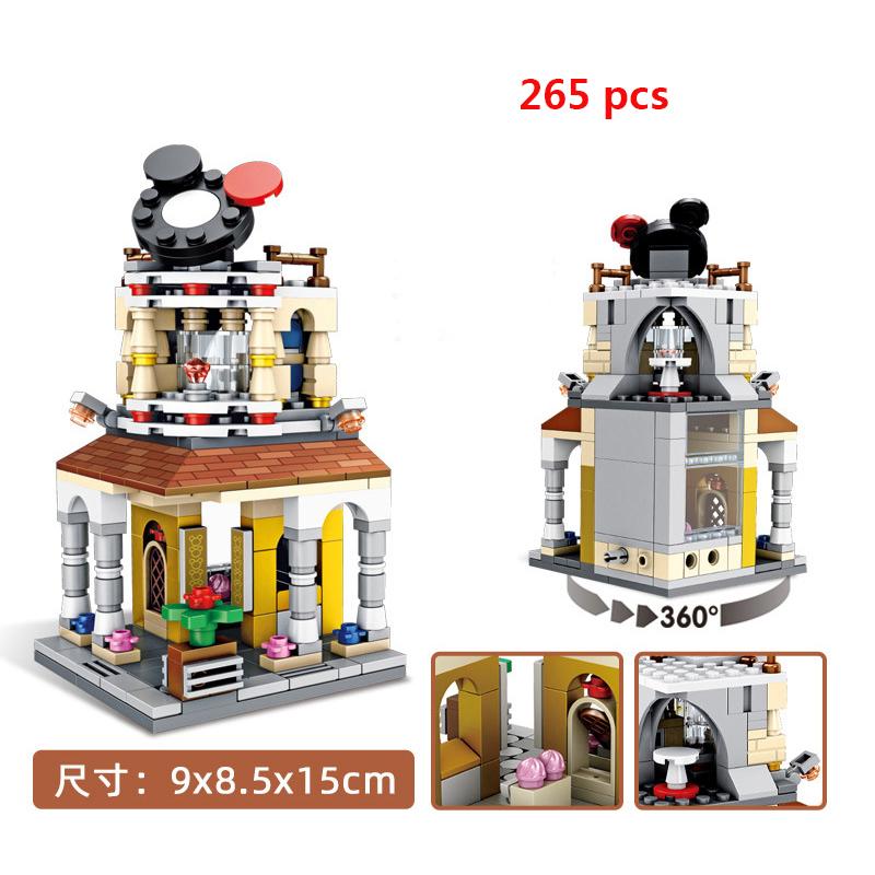 For Retail Store Architecture City Miniature Street VieBuilding Blocks House Food Shop Cafe Dinr Restaurant Model Toys