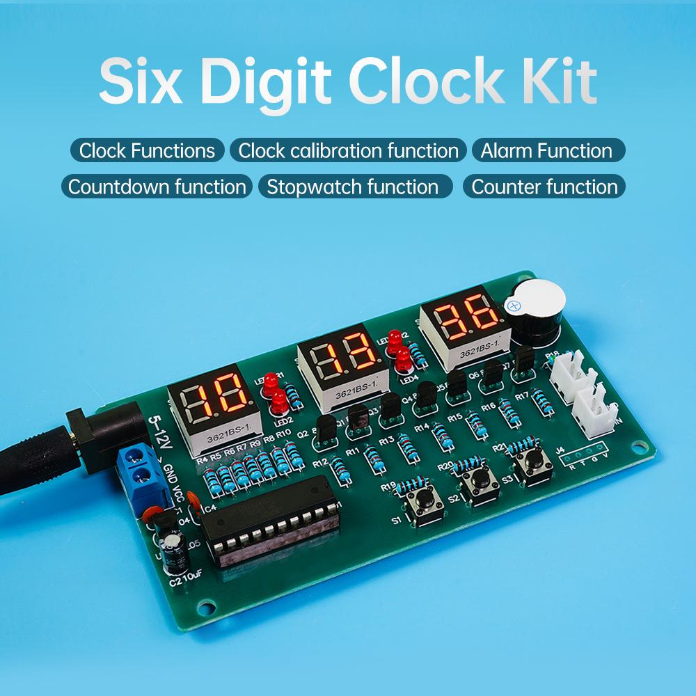 Red Display Digital Clock Module Electronic Kit C51 Electronic Clock DIY Kit DC 5-12V LED Digital Horologe Suite Timer Module