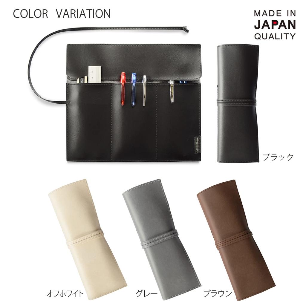 Saki Roll Pencil Case Synthetic Leather Black P-660BK