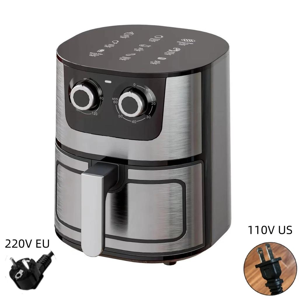 2024 New 7L Large Capacity Household Automatic Intelligent Air Fryer Visual Window Design Touch Screen Stainless Steel Oven