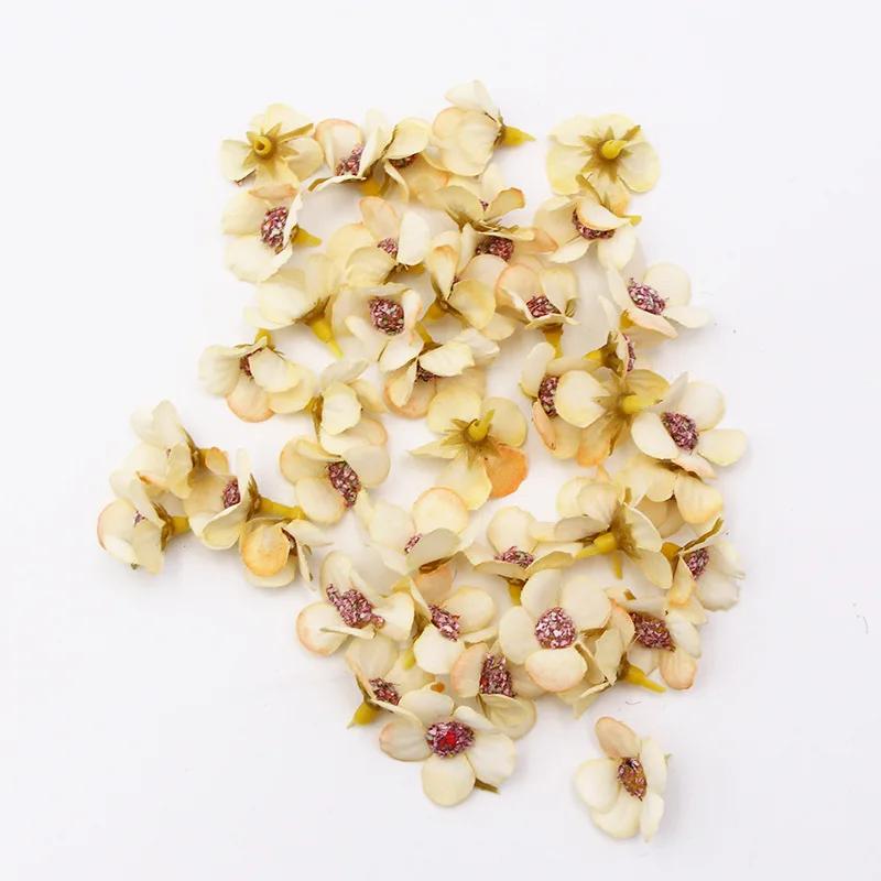 50pcs/bag Artificial Flower Heads 2cm Mini Flower DIY Garland Festival Decoration Wedding Decoration Home Ornament