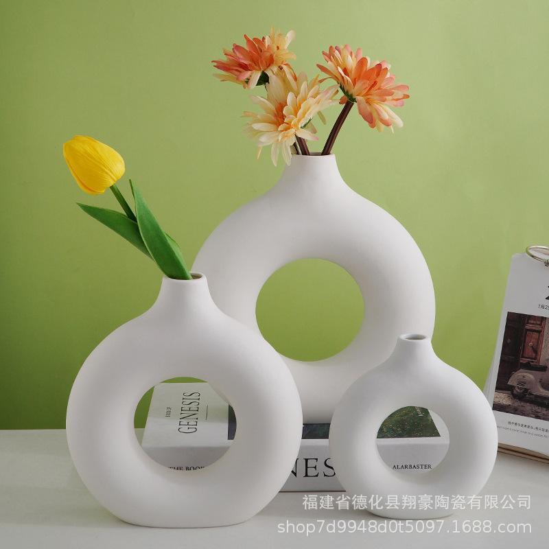 Ins Nordic stil kreis keramik vase dekoration kreative einfache hause wohnzimmer dekoration
