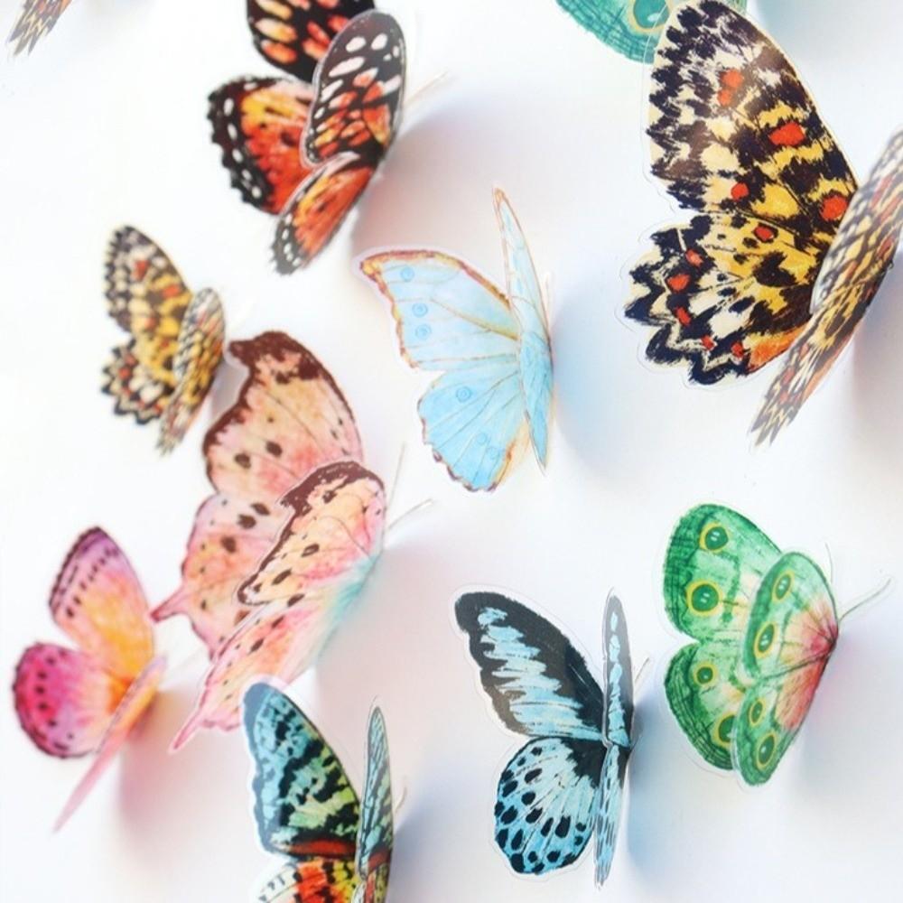 36Pcs Watercolor Wings Lifelike Butterfly Decorations 3D Photo Booth Props Home Decoration