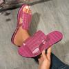 Fashion Women Flats Slippers 2024 New Fashion Women Summer Slippers Crocodile Pattern Beach Sandal Open Toe Sexy Women Slides Shoes