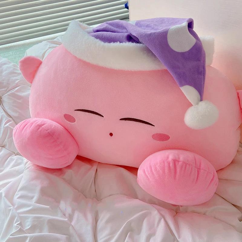 

Anime Plush Toy Sleeping Kirbyed Plushies Stuffed Kirbyed Doll With Nightcap Japanese Style Pillow Soft Gift For Girl Pink 50x32cm