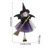 Halloween Witch Hanging Decor Cute Broomstick Ornament Party Hanging Witch Decoration Witch Doll with Bells Halloween Gift