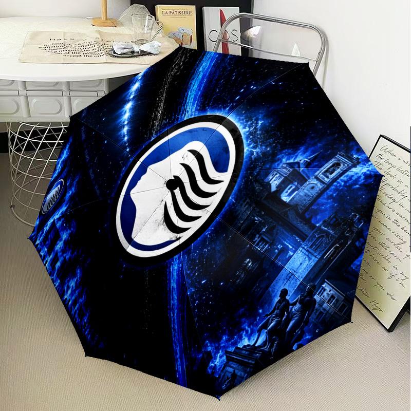 Atalanta Fc Crest Automatic Folding Umbrella - 8-Rib Travel Umbrella with Auto Open/Close & Portable Gifts for holidays or birthdays