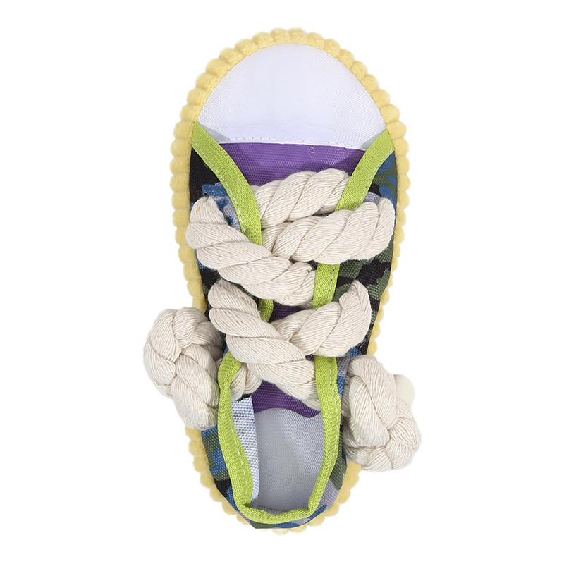 1-5PCS Dog Squeak Toy Teeth Grinding Bite Resistant Slippers Shape Puppy Chew Toy With Cotton Rope Pet Chewing Toys Dog Toys
