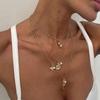 Salircon 4Pc/Set Boho seahorse Sea Turtle Pendant Necklace Women  New Summer Conch Imitation Pearl Charms Chain Jewelry