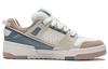 Li Ning Journey Synthetic Leather Slip Resistant Abrasion Resistant Low Top Skateboard Shoes Men's White Gray Green AGCR297-7