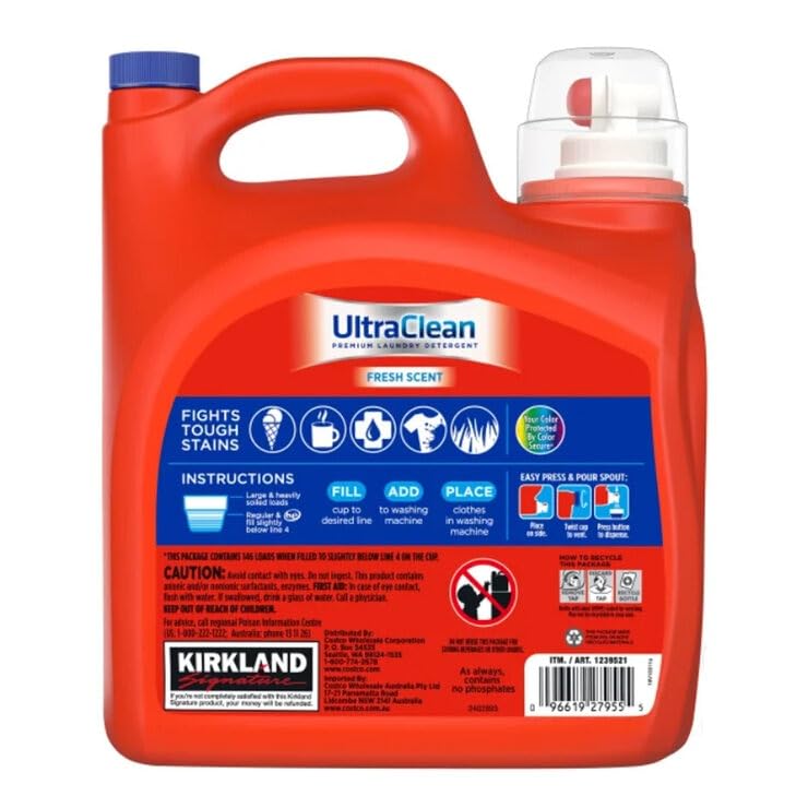 Kirkland Signature Ultra Clean Liquid Laundry Detergent 146 Servings [Costco] 5.73L