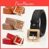 Womens Square Stylish Buckle Highend Leather Belt Fashionable Korean Design For Jeans