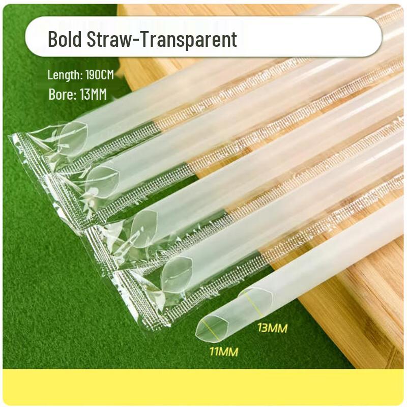 Large Extra Thick Transparent Disposable Straws