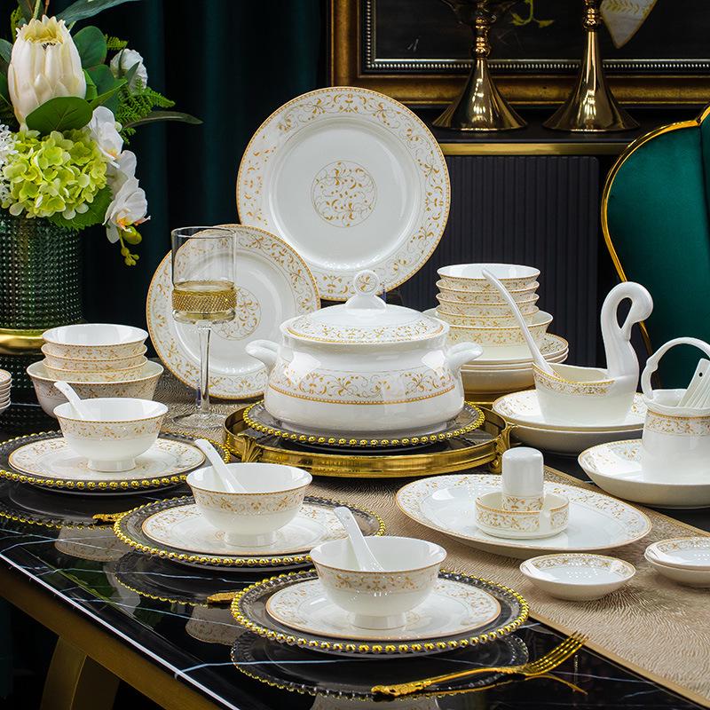 Sun Island Goldrand Bone China Tiefer Teller: Suppen-, Abendessen-, Reis- und Dessertteller - Elegantes Keramikgeschirr.