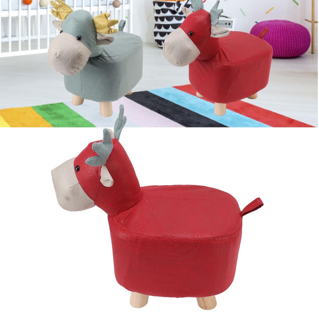 Animal Footstools Prevent Slip Cute Cartoon Giraffe Shape Soft Small Kids Stools for Home
