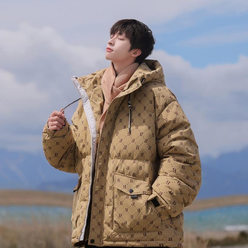 

Зимняя новая куртка из утиного пуха, темпераментная, универсальная, утолщенная, мужская и женская, короткая, модная куртка с капюшоном 3XL темно-коричневого