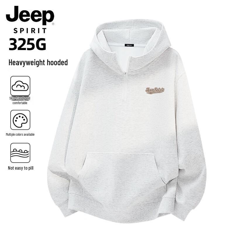 JEEP SPIRIT Men s Printed Hooded Half-Zip Pullover Sweatshirt L