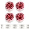 4Pcs 2.9 Inch Wheel Hub Aluminum Alloy Wheel Hub for 1 6 Remote Control Climbing CarRed