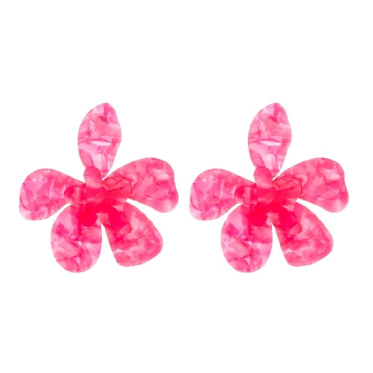 

Acrylic Big Flower Earrings Floral Stud Earrings Statement Beach Jewelry