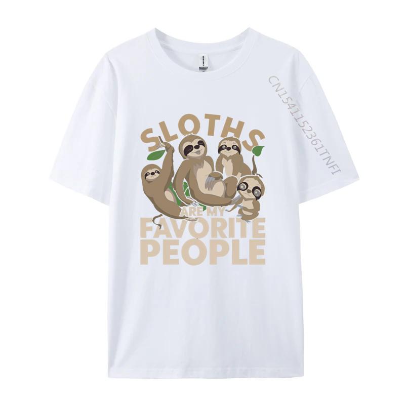 

Sloths Are My Favorite People Zoo Animal T Shirt Men Pure Cotton Tee Shirt Print Tees Graphic Tshirt Free Shipping S
