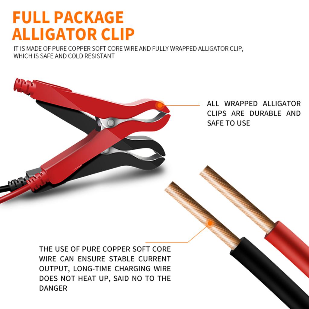Full Power Auto Stop Car Battery Charger 12V/24V 2ah-150ah Lead Acid Battery AGM GEL& Lithium