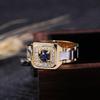 Inlaid Blue Gemstone Ring - European & American Luxury Men's Engagement Wedding Jewelry