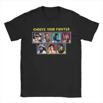 Men Game Mortal Kombat T Shirt Choose Your Fighter Pure Cotton Clothing Vintage Short Sleeve Crewneck Tees Gift T-Shirts