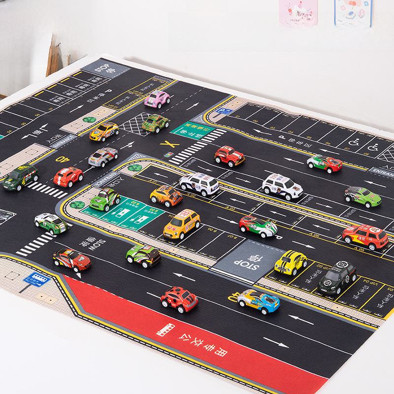 

Обучающая игрушка «Карта города с дорожным движением» для детей со светофорами и парковкой — водонепроницаемый коврик для обучения в детском саду.