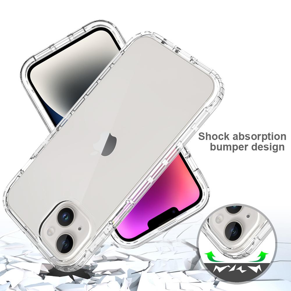 Clear Phone Case for iPhone 15 Plus,TPU+PC Drop Resistant Cell Phone Cover
