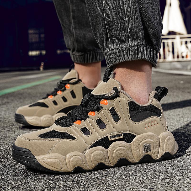 Couple Fashion Trend Breathable Mesh Sneakers Running Shoes Shock Absorption Thick Sole Height Matching Travel Casual Shoes