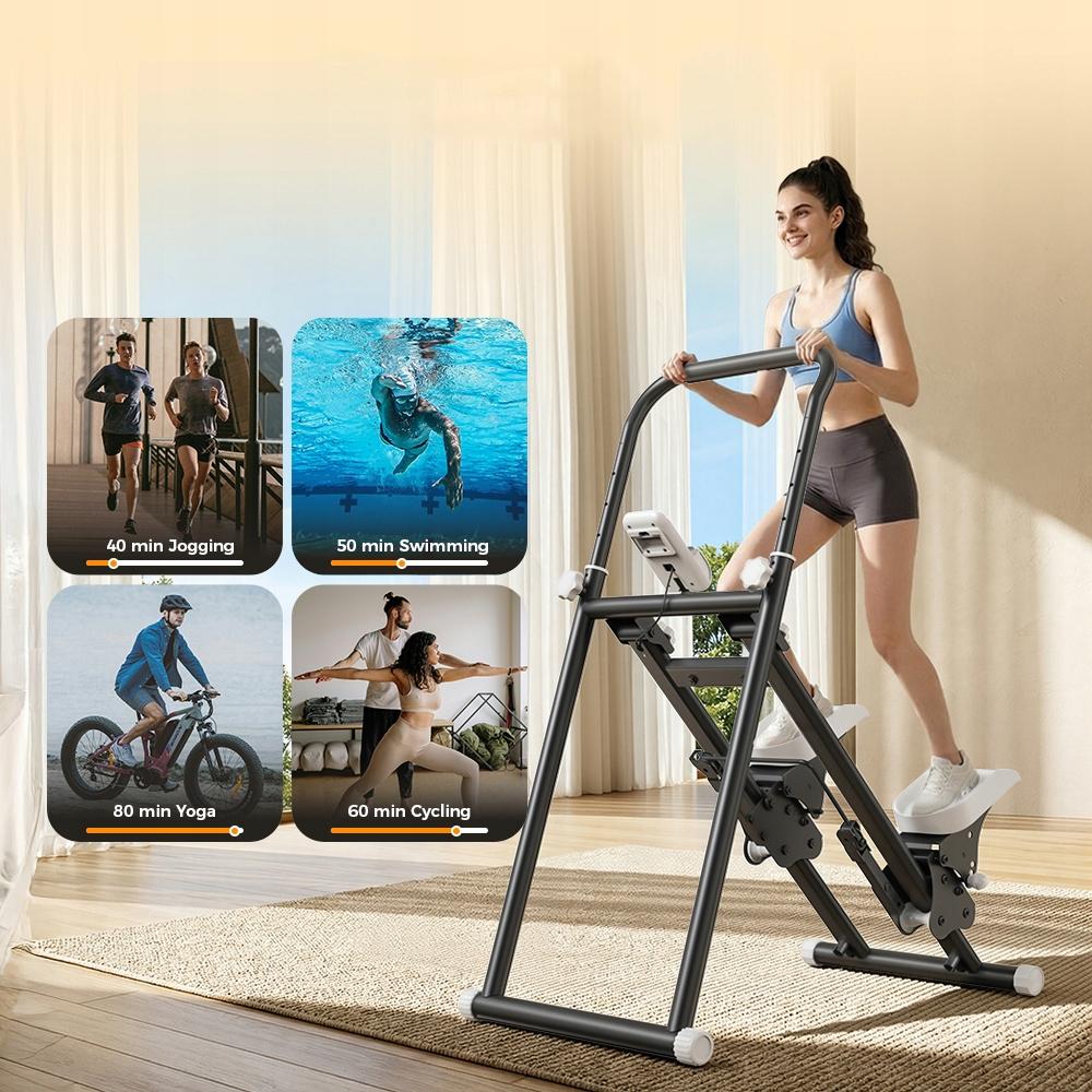 Stepper Zusammenklappbar für Zuhause mit LCD QK7906 Verstellbar bis 100KG für 180cm Training zu Hause