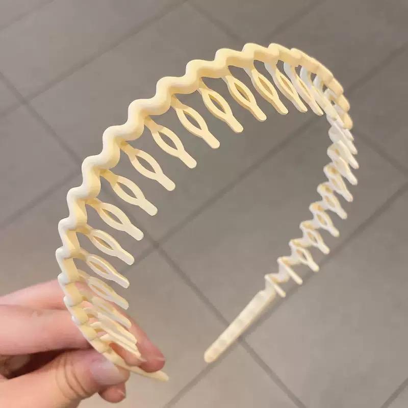 

1 шт. Модные волнообразные повязки на голову для женщин однотонные зубчатые нескользящие резинки для волос для девочек для умывания лица спортивные повязки для волос аксессуары для волос