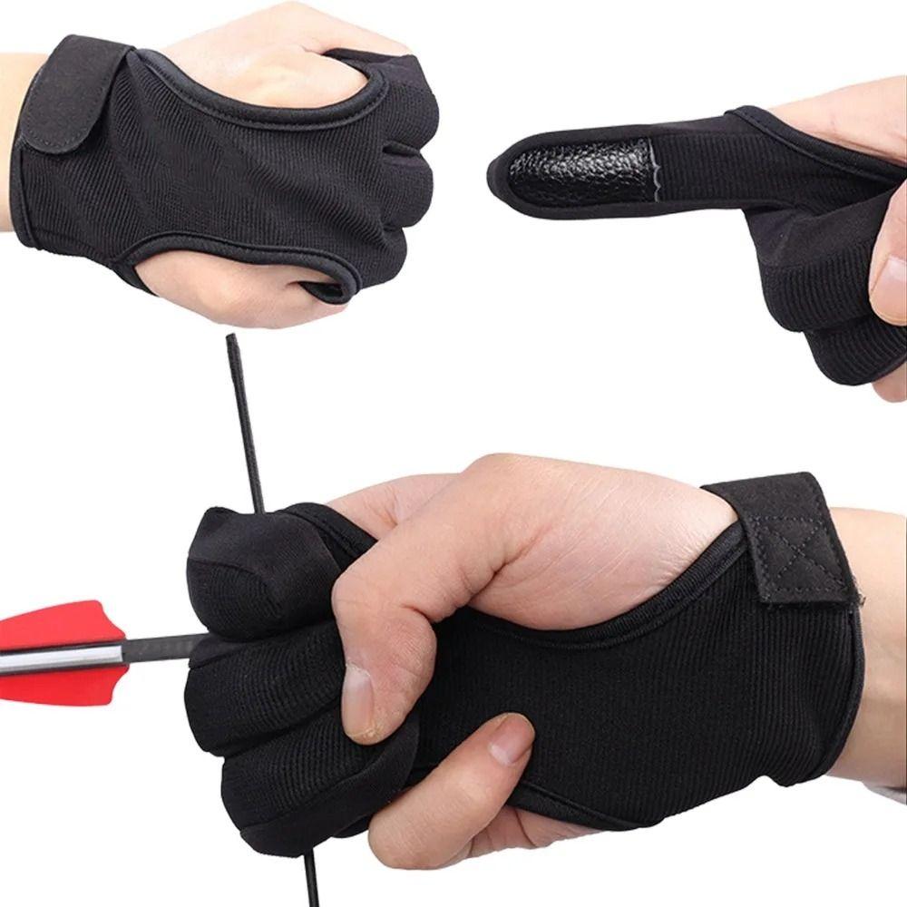 Non-Slip Recurve Bow Gloves Breathable Shooting Hand Guard  Outdoor Shooting