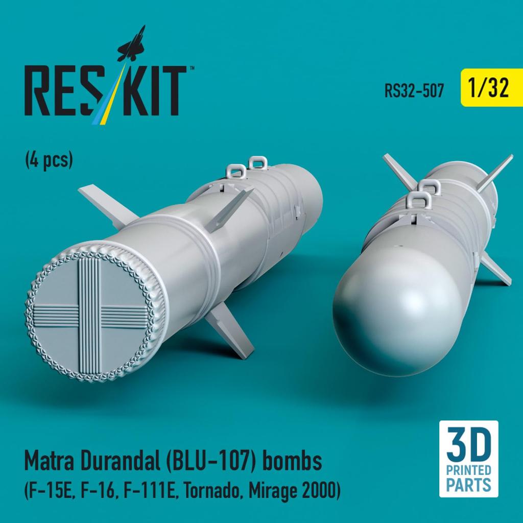 Reskit Matra Durandal Runway Destruction Bomb Plastic Model Parts 1/32 (BLU-107) (4 pieces) RSK32-0507 (Airplane)