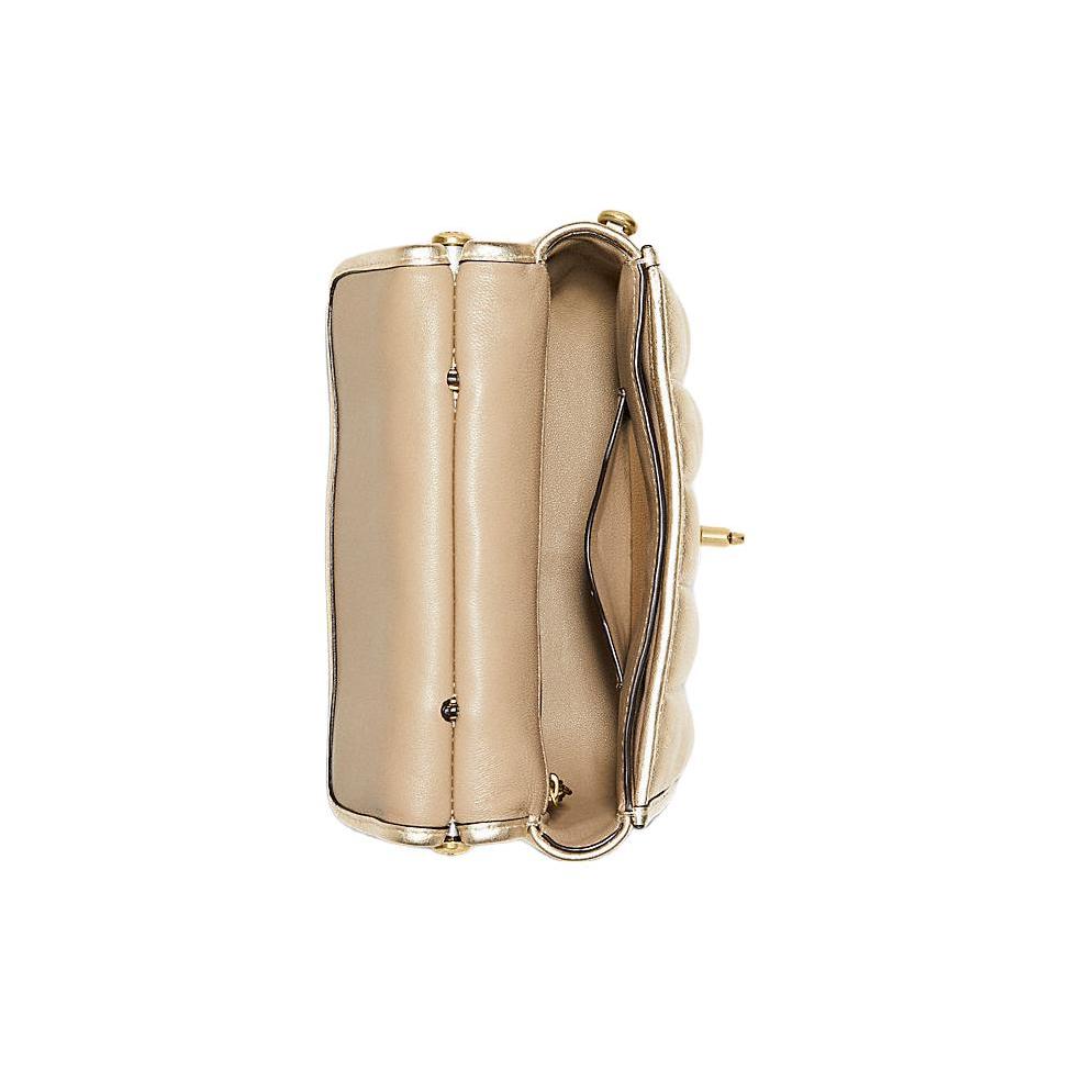 New COACH Willis Calfskin Shoulder Bag, Crossbody Bag, Handbag Trumpets Women's Champagne Gold C6664-B4TFV