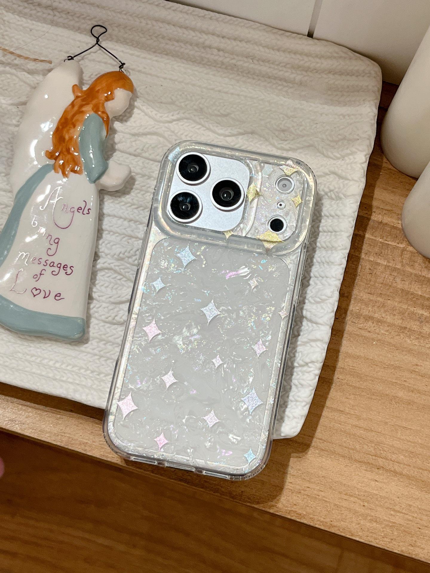 

Korean Style Starry Shell Pattern Phone Case for iPhone 15, 16 Pro Max, and 17 iPhone 15