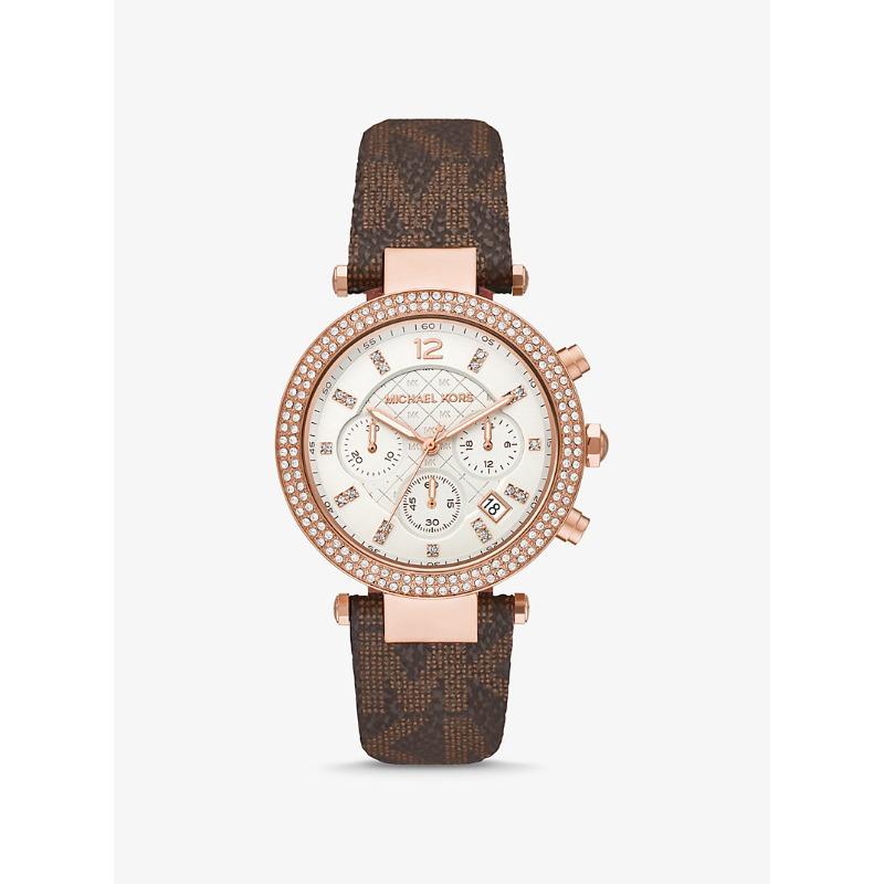 

Женские часы Michael Kors Oversized Parker с паве, покрытие из розового золота и логотипом MK6917 коричневый