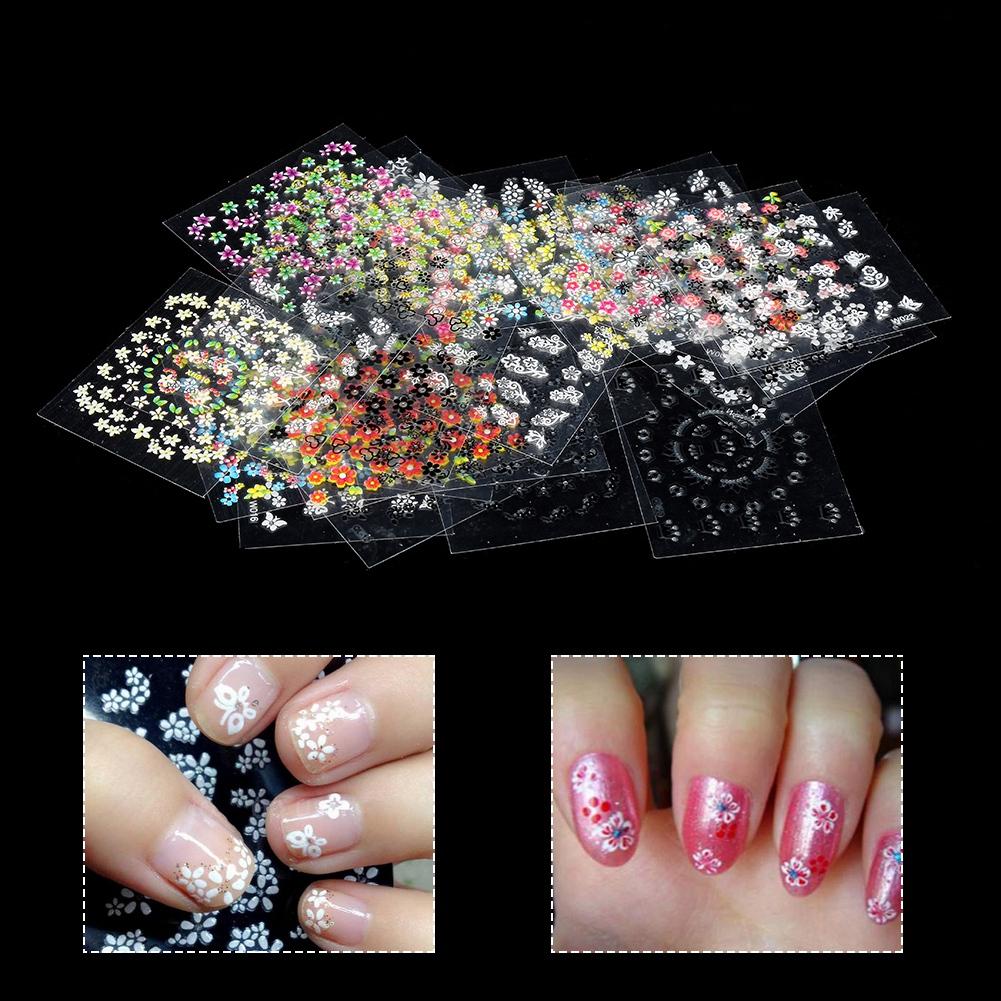 30 Sheets Mixed Design Nail Art Manicure Tips Polish Stickers Decals Decoration