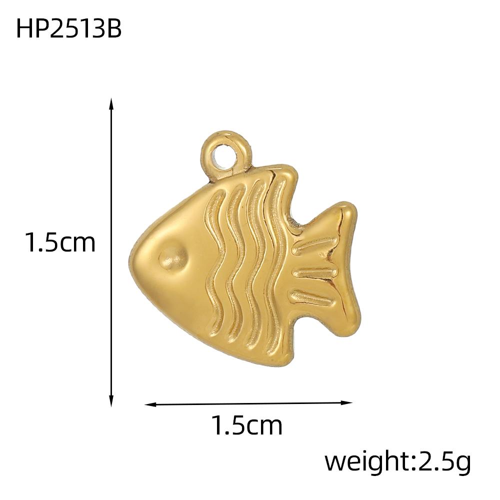 CARLIDANA Fashion Gold Plated Stainless Steel Fish Charms Pendants for Necklace Bracelet Earrings DIY Accessories Women